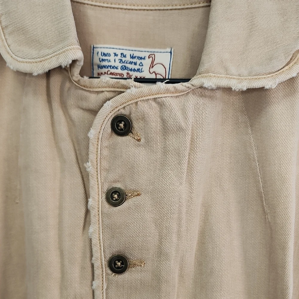 Sandrine Rose X Free People Beige Jean Jacket Size Medium - Picture 2 of 9